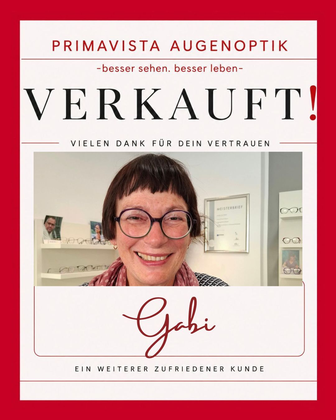 Beispiel einer verkauften Brille